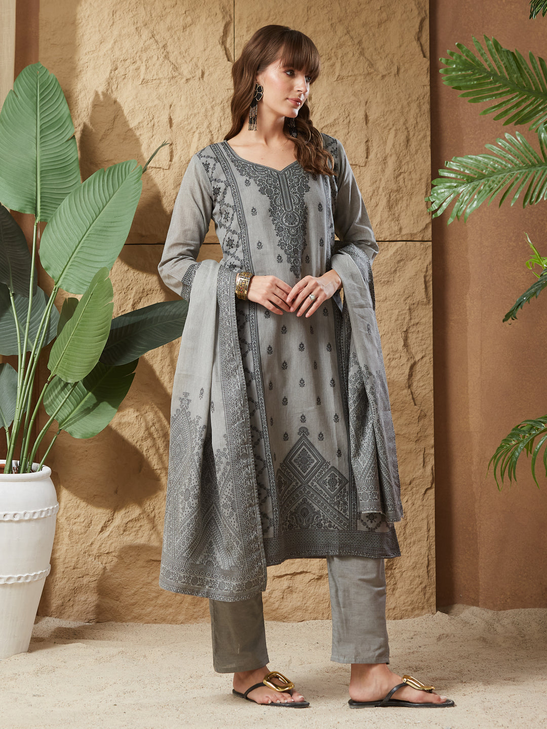 Vintage Handloom Cotton Weaving Suit Set