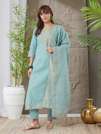 Very Good-Looking Handloom Cotton Weaving Suit Set