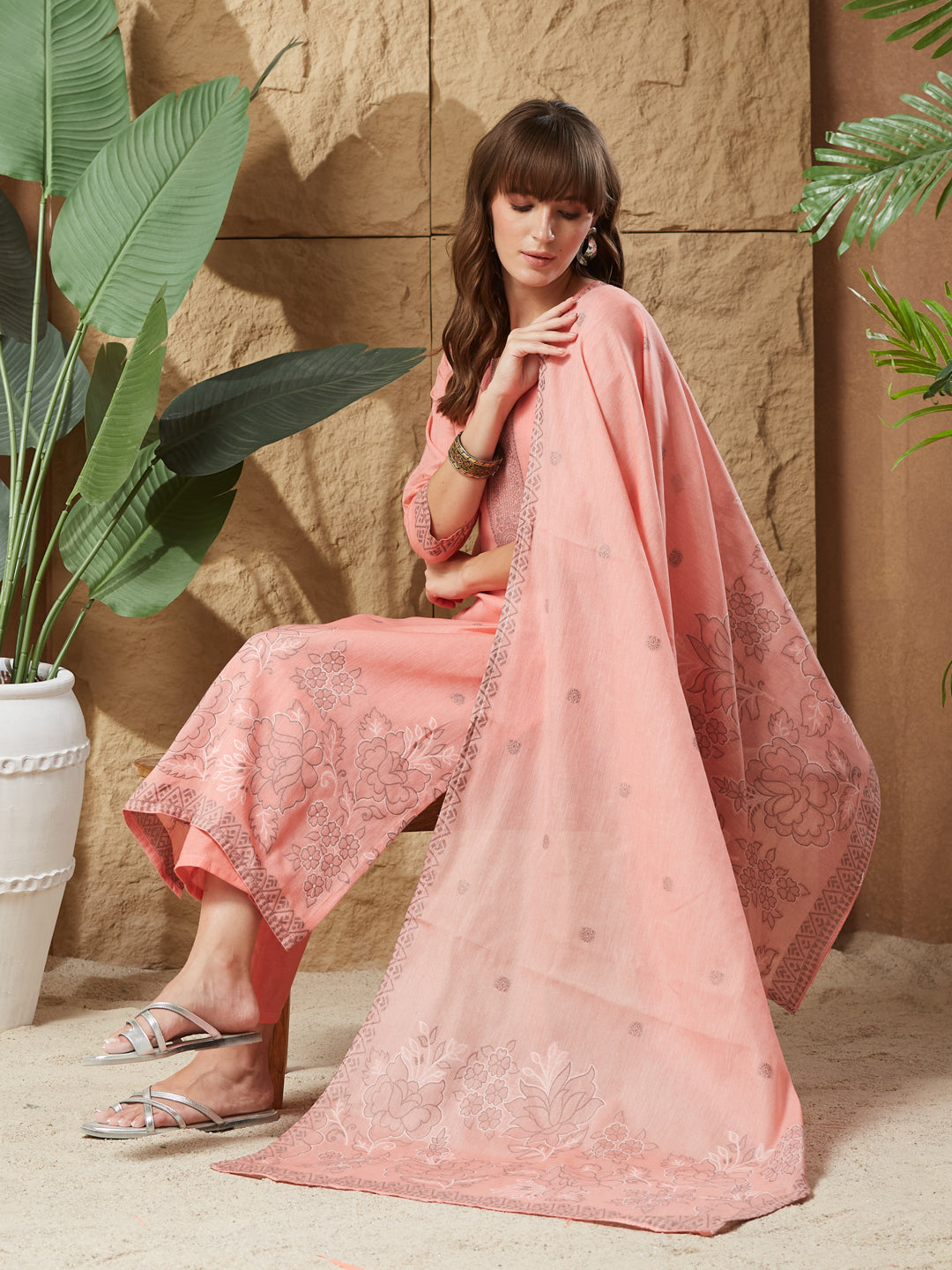 Vintage Handloom Cotton Weaving Suit Set