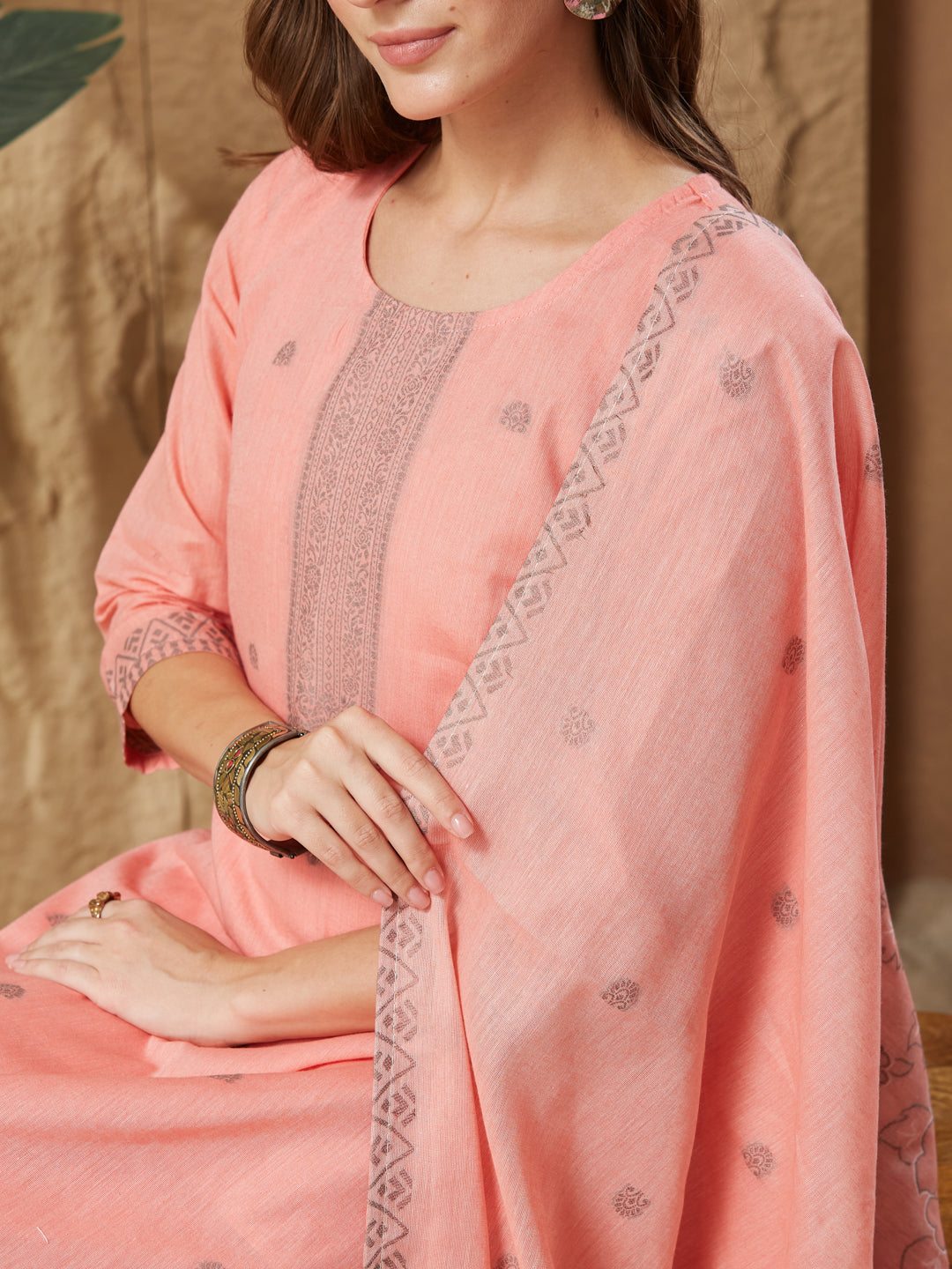 Vintage Handloom Cotton Weaving Suit Set