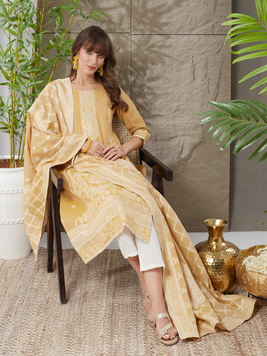 Very Charming Handloom Cotton Weaving Suit Set