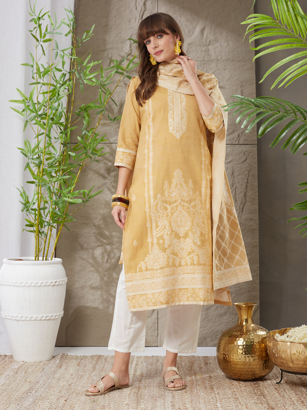 Very Charming Handloom Cotton Weaving Suit Set