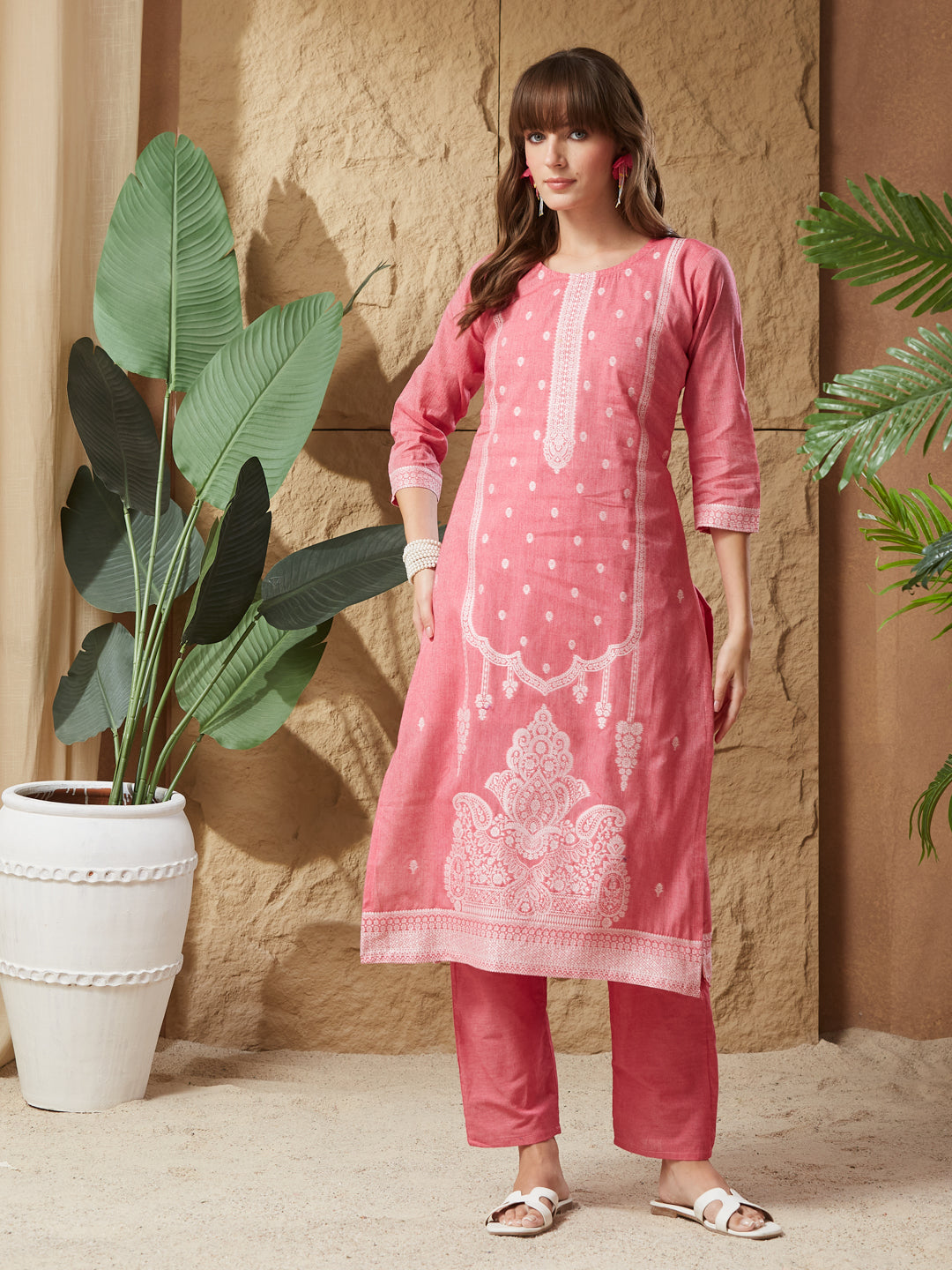 Vintage Handloom Cotton Weaving Suit Set