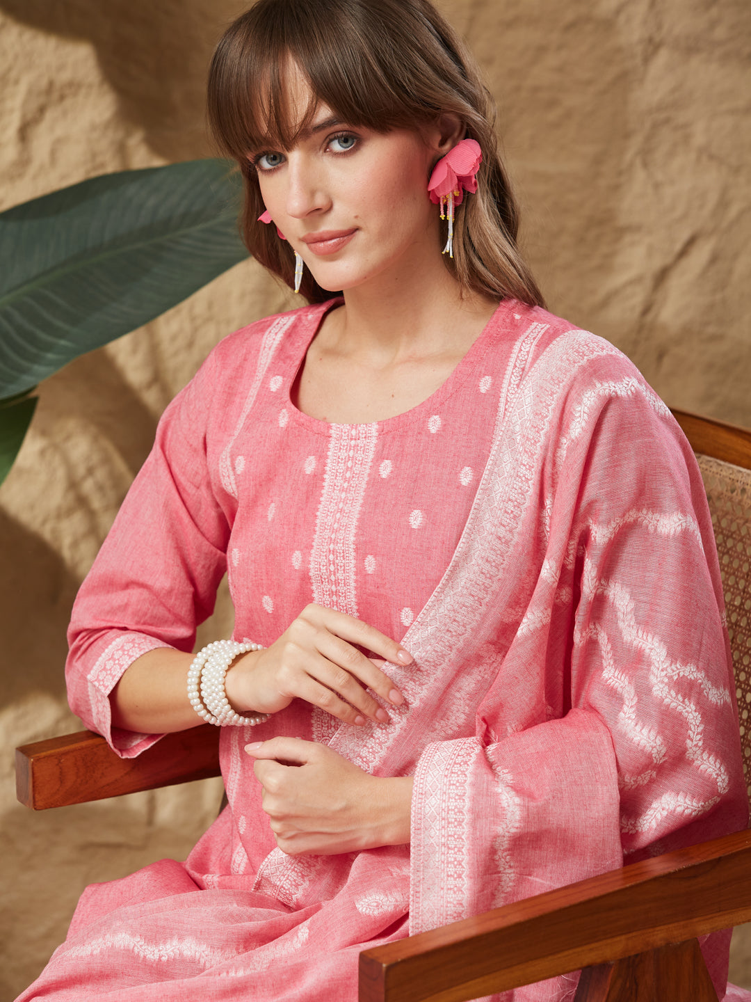 Vintage Handloom Cotton Weaving Suit Set