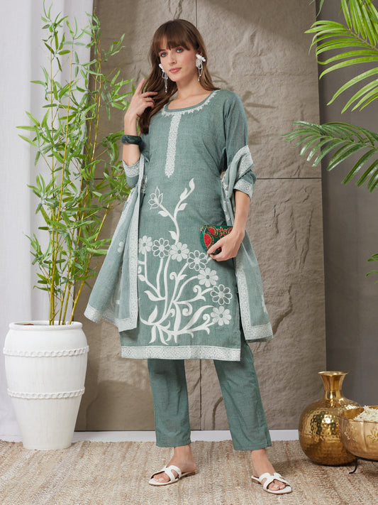 Very Appealing Handloom Cotton Weaving Suit Set