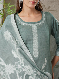 Very Appealing Handloom Cotton Weaving Suit Set