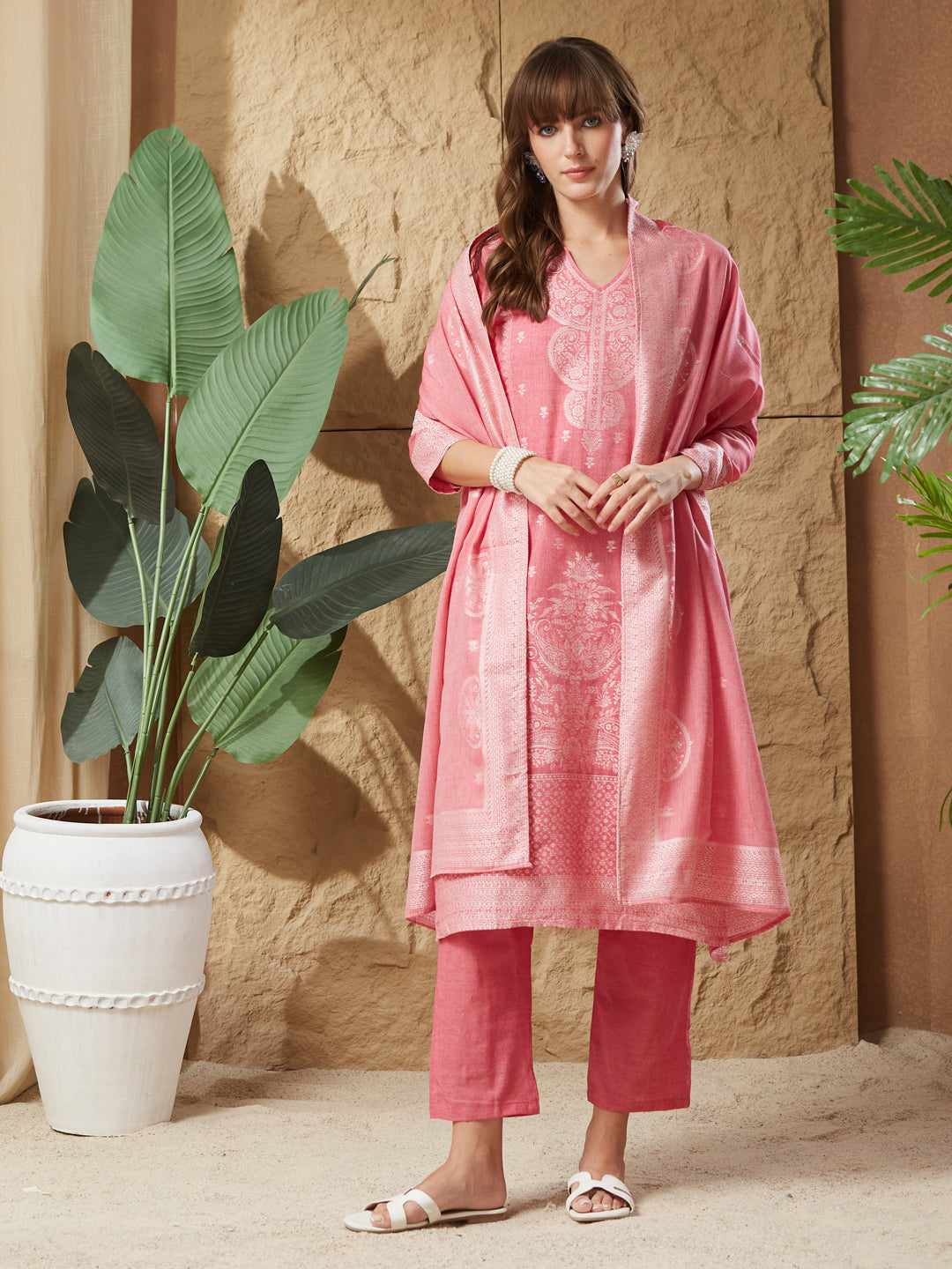 Most Stunning Handloom Cotton Weaving Suit Set