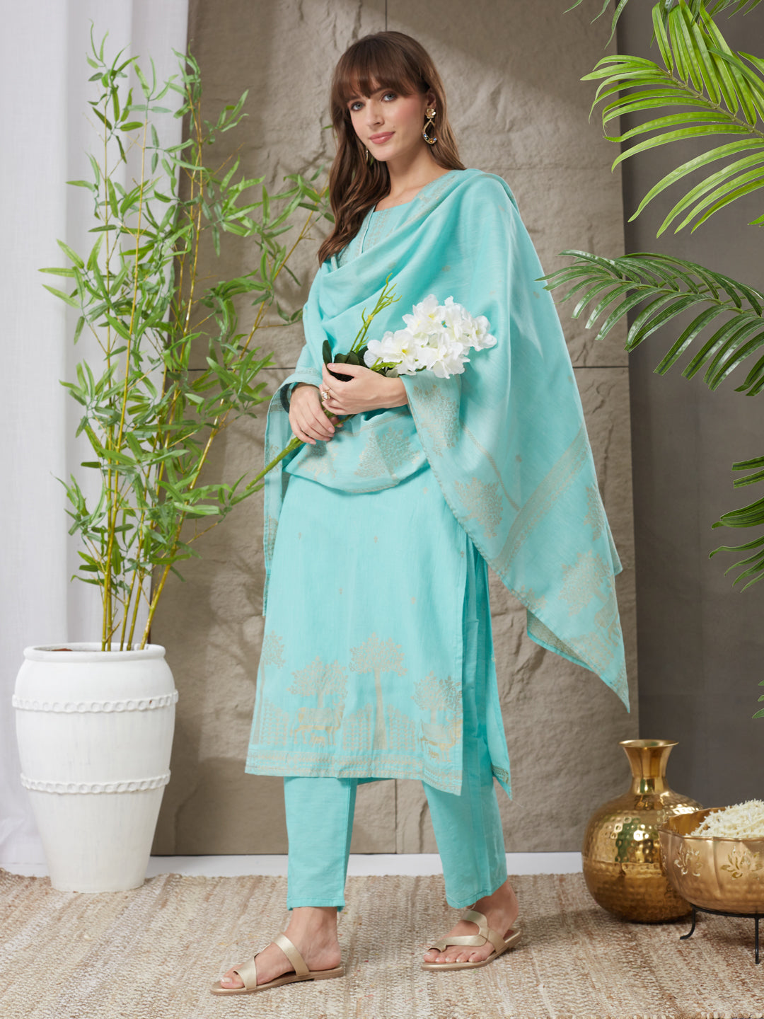 Very Winsome Handloom Cotton Weaving Suit Set