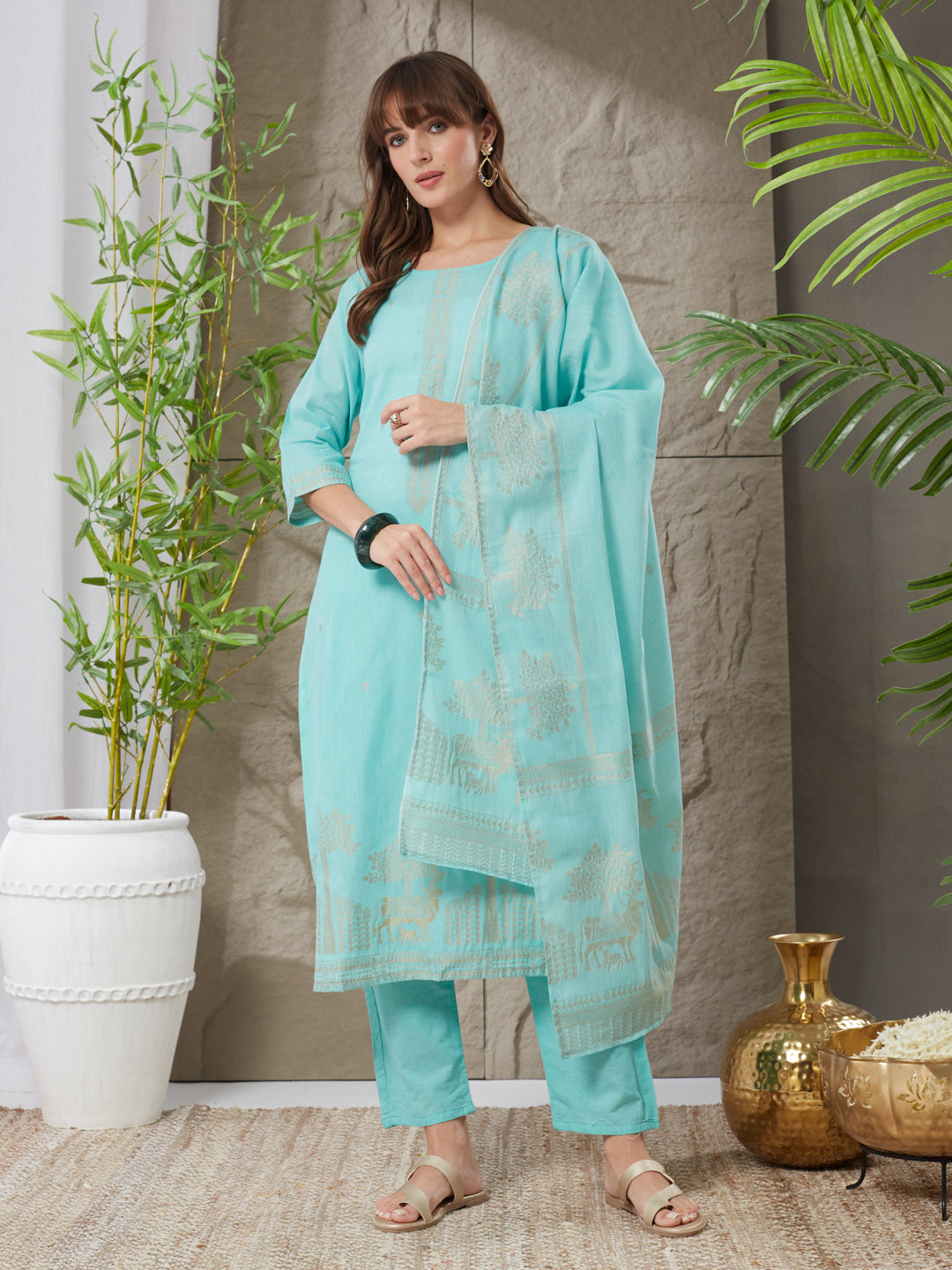 Very Winsome Handloom Cotton Weaving Suit Set