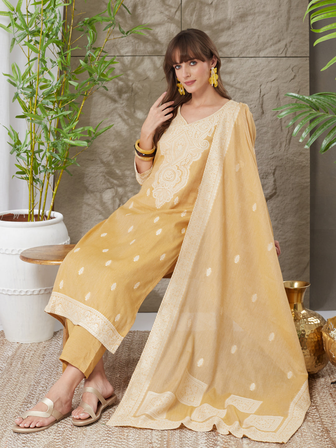 Very Ravishing Handloom Cotton Weaving Suit Set