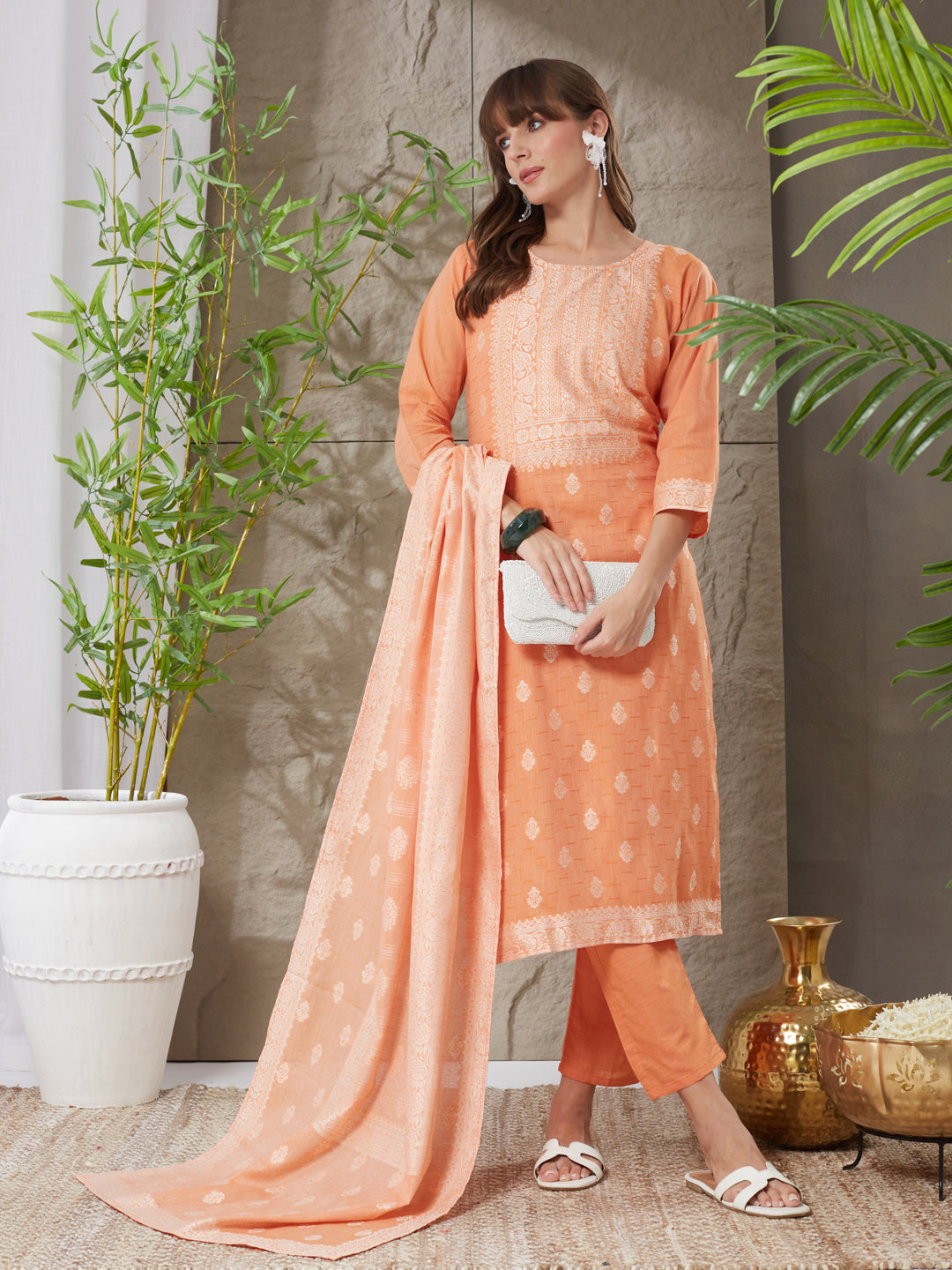 Very Gorgeous Handloom Cotton Weaving Suit Set