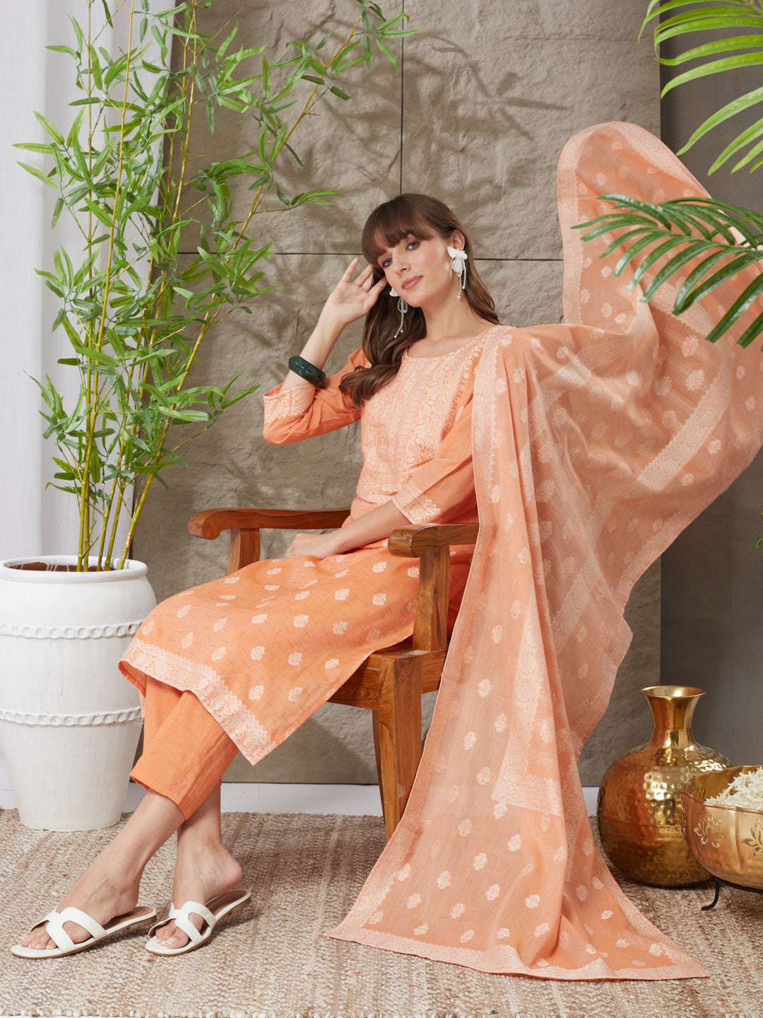 Very Gorgeous Handloom Cotton Weaving Suit Set