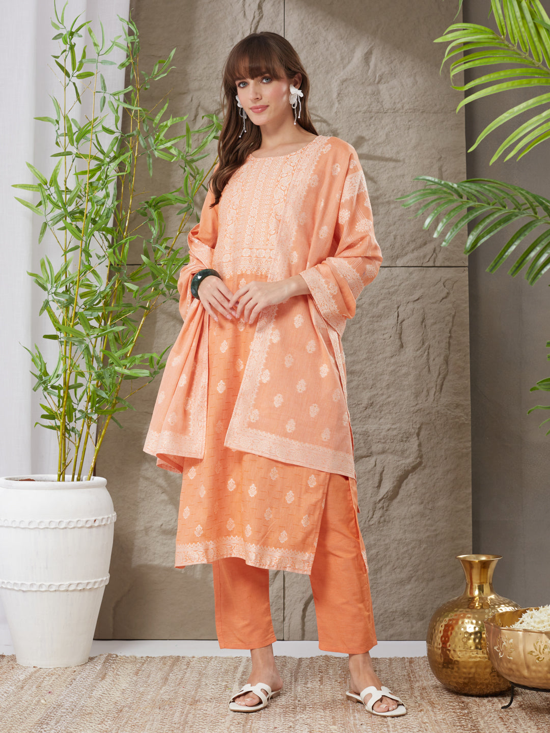 Very Gorgeous Handloom Cotton Weaving Suit Set