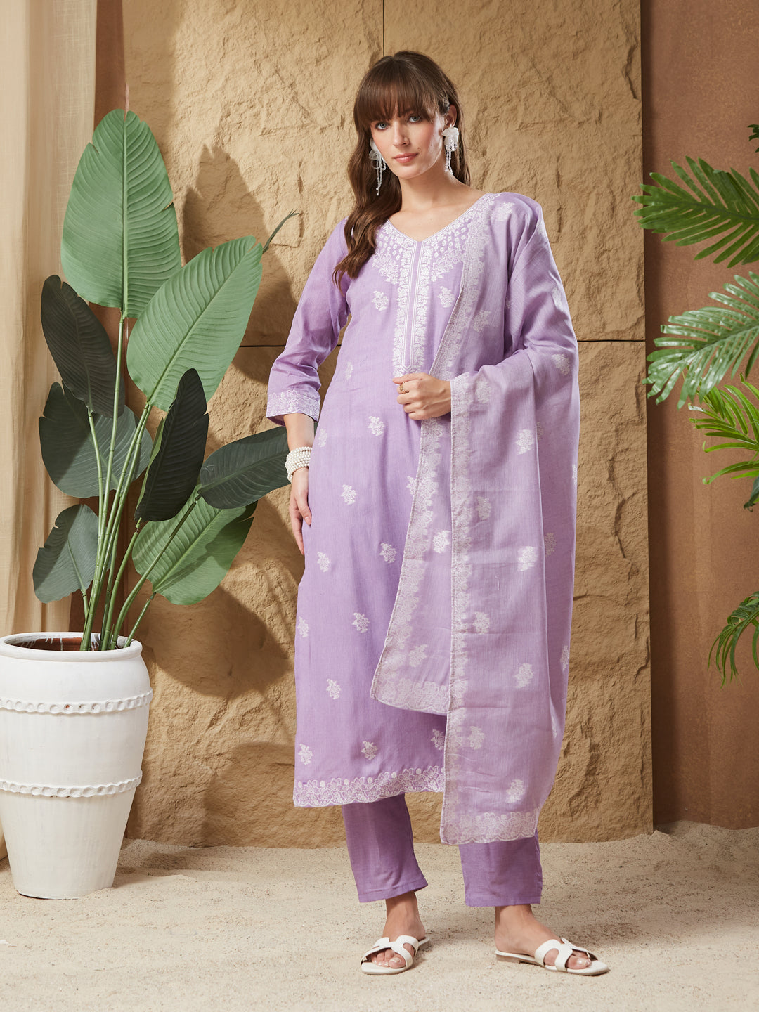 Most Stunning Handloom Cotton Weaving Suit Set