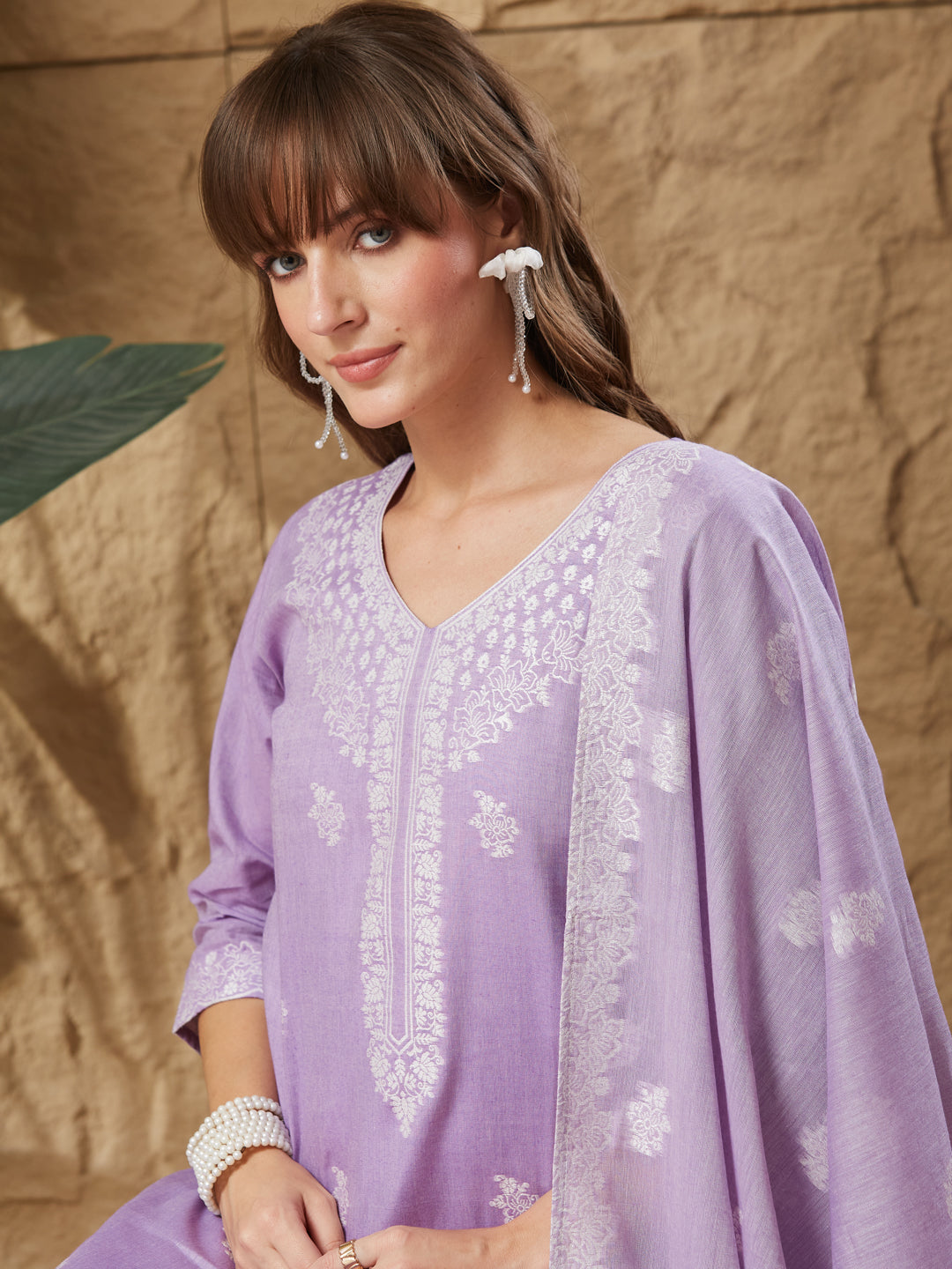 Most Stunning Handloom Cotton Weaving Suit Set