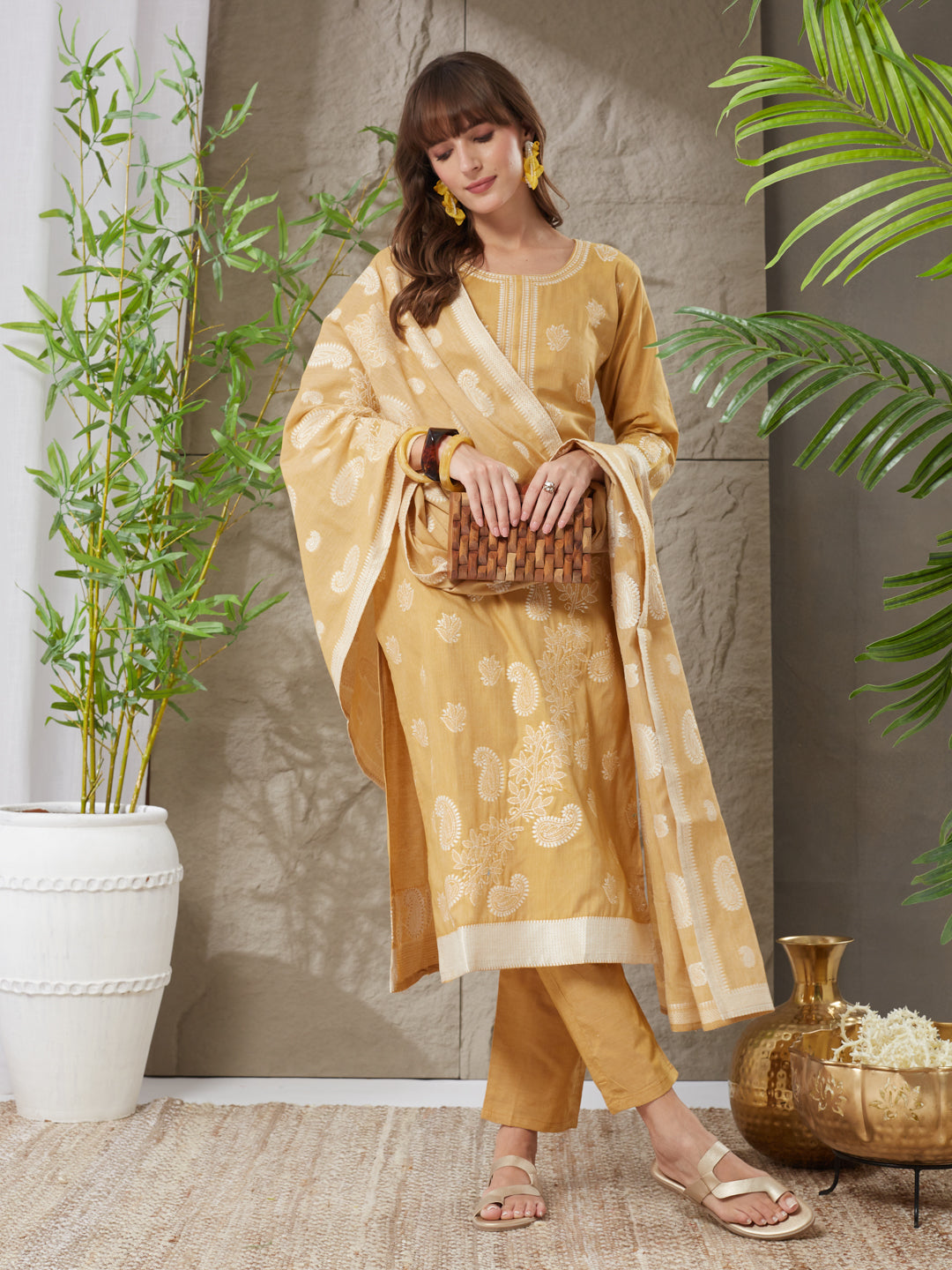 Very Heavenly Handloom Cotton Weaving Suit Set