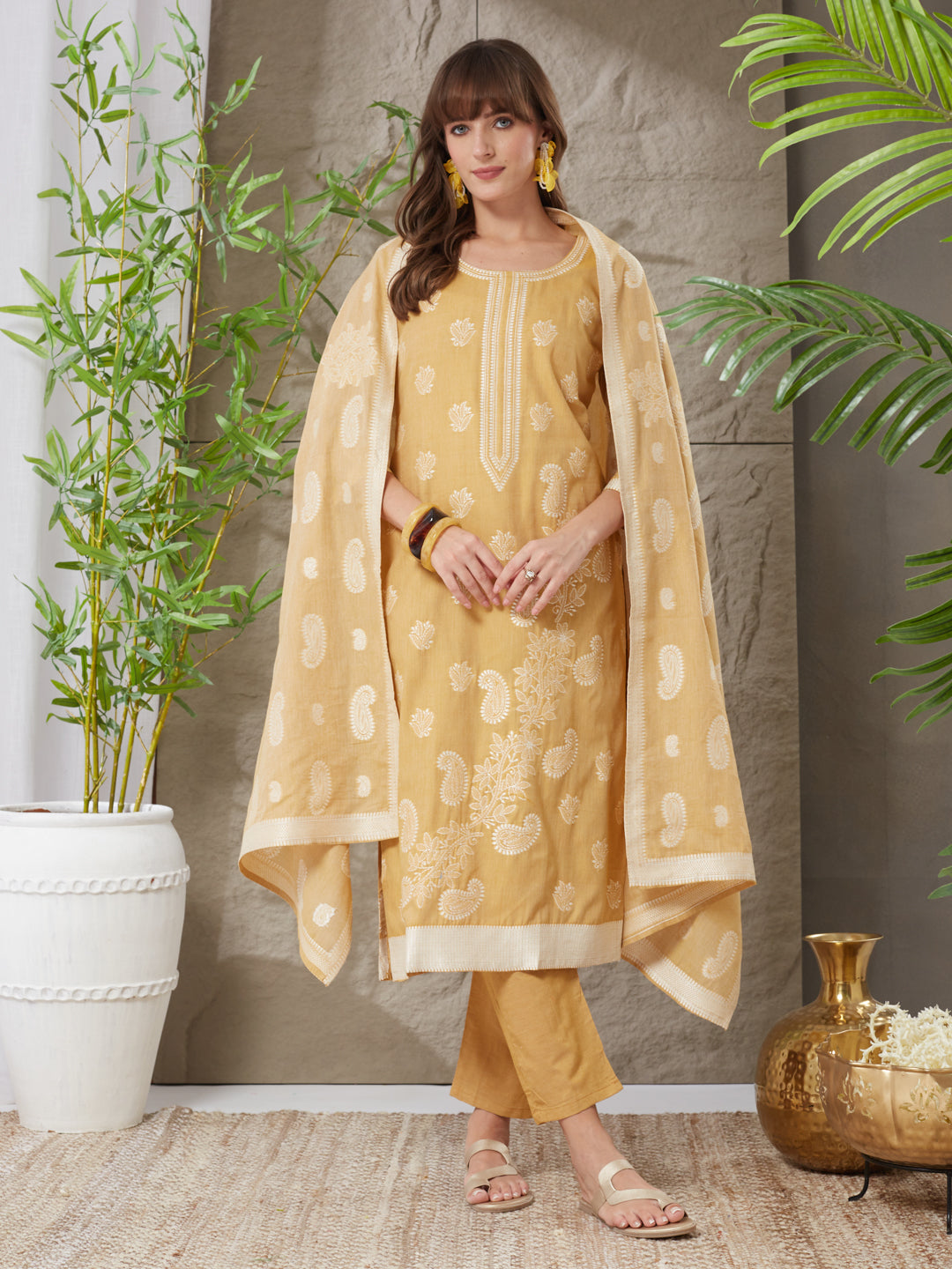 Very Heavenly Handloom Cotton Weaving Suit Set