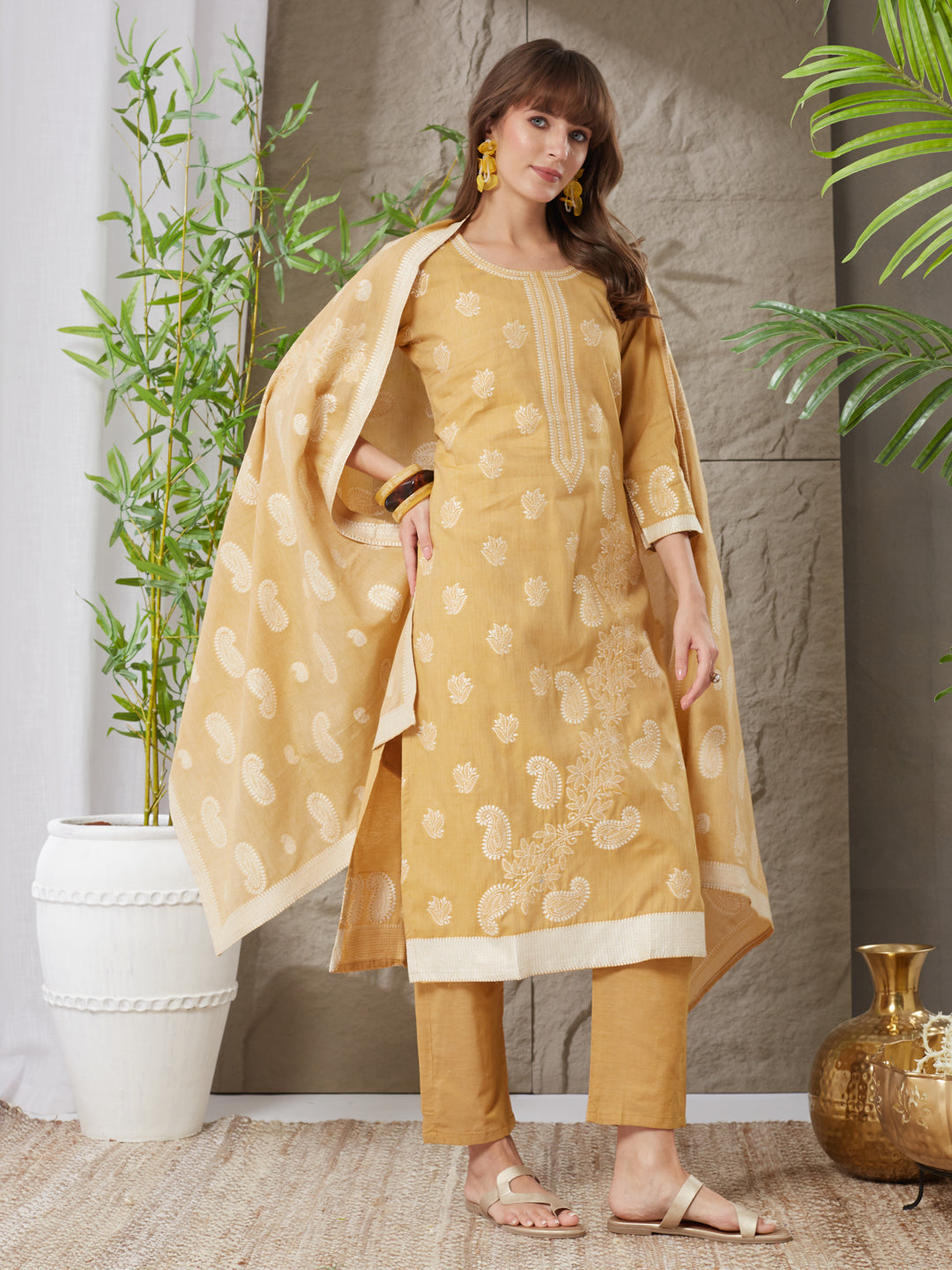 Very Heavenly Handloom Cotton Weaving Suit Set