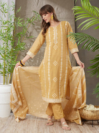 Very Stunning Handloom Cotton Weaving Suit Set