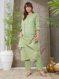 Aesthetic Handloom Cotton Weaving Suit Set