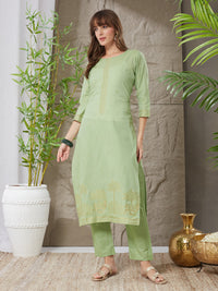 Aesthetic Handloom Cotton Weaving Suit Set