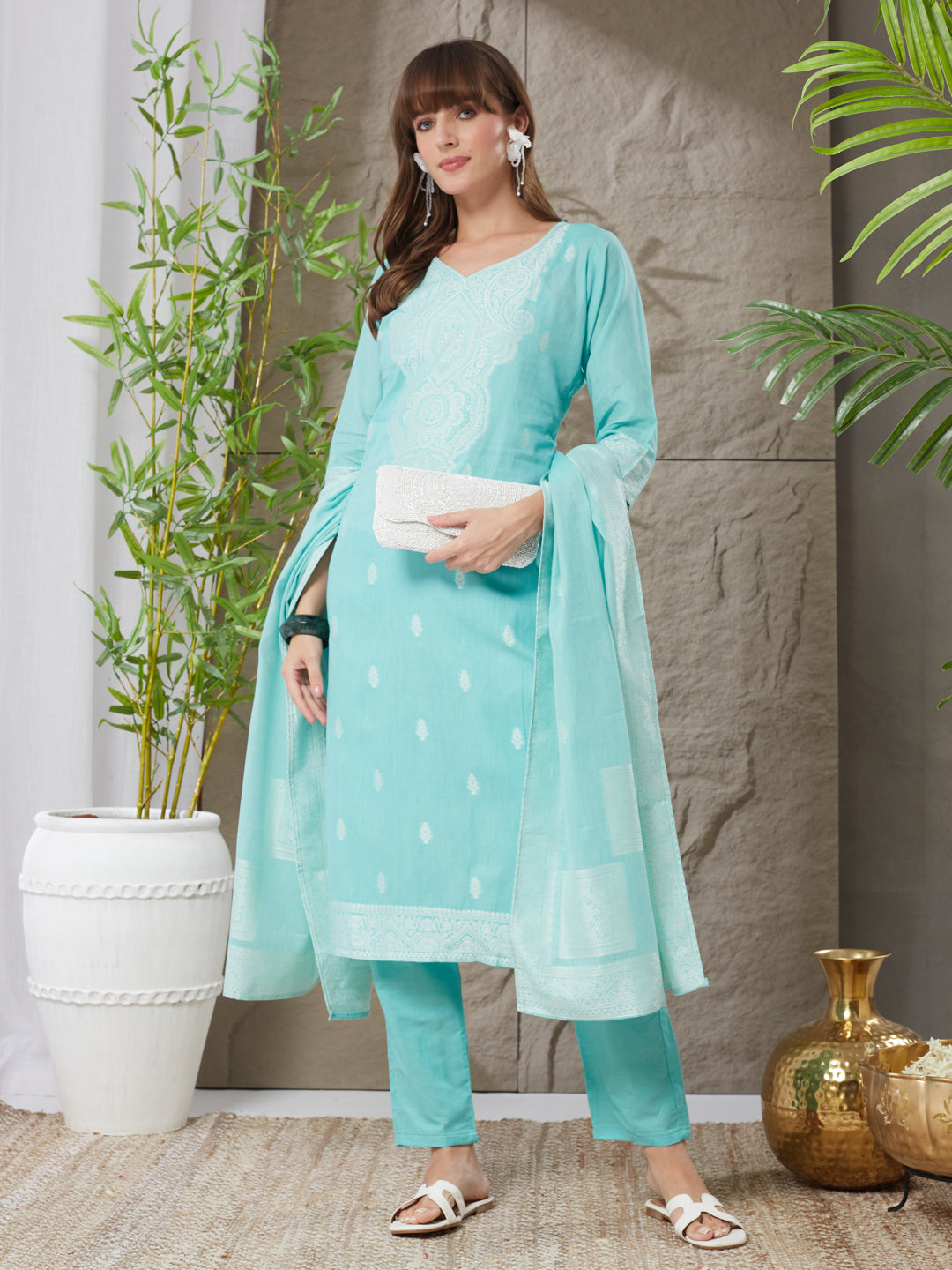 Very Pretty Handloom Cotton Weaving Suit Set
