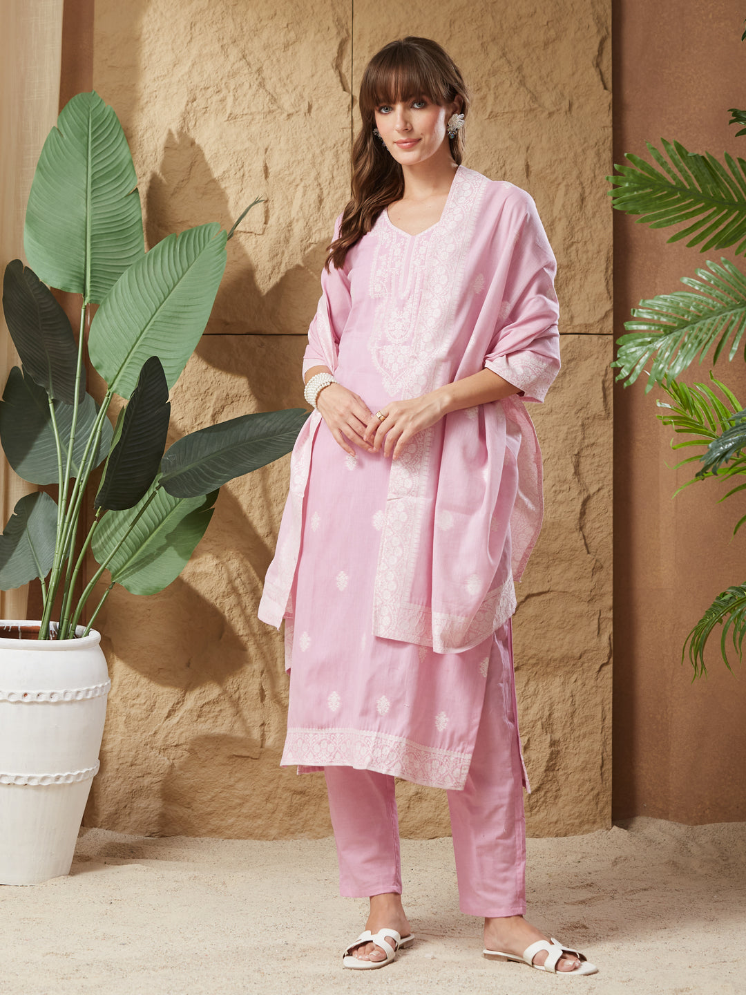 Heritage Handloom Cotton Weaving Suit Set