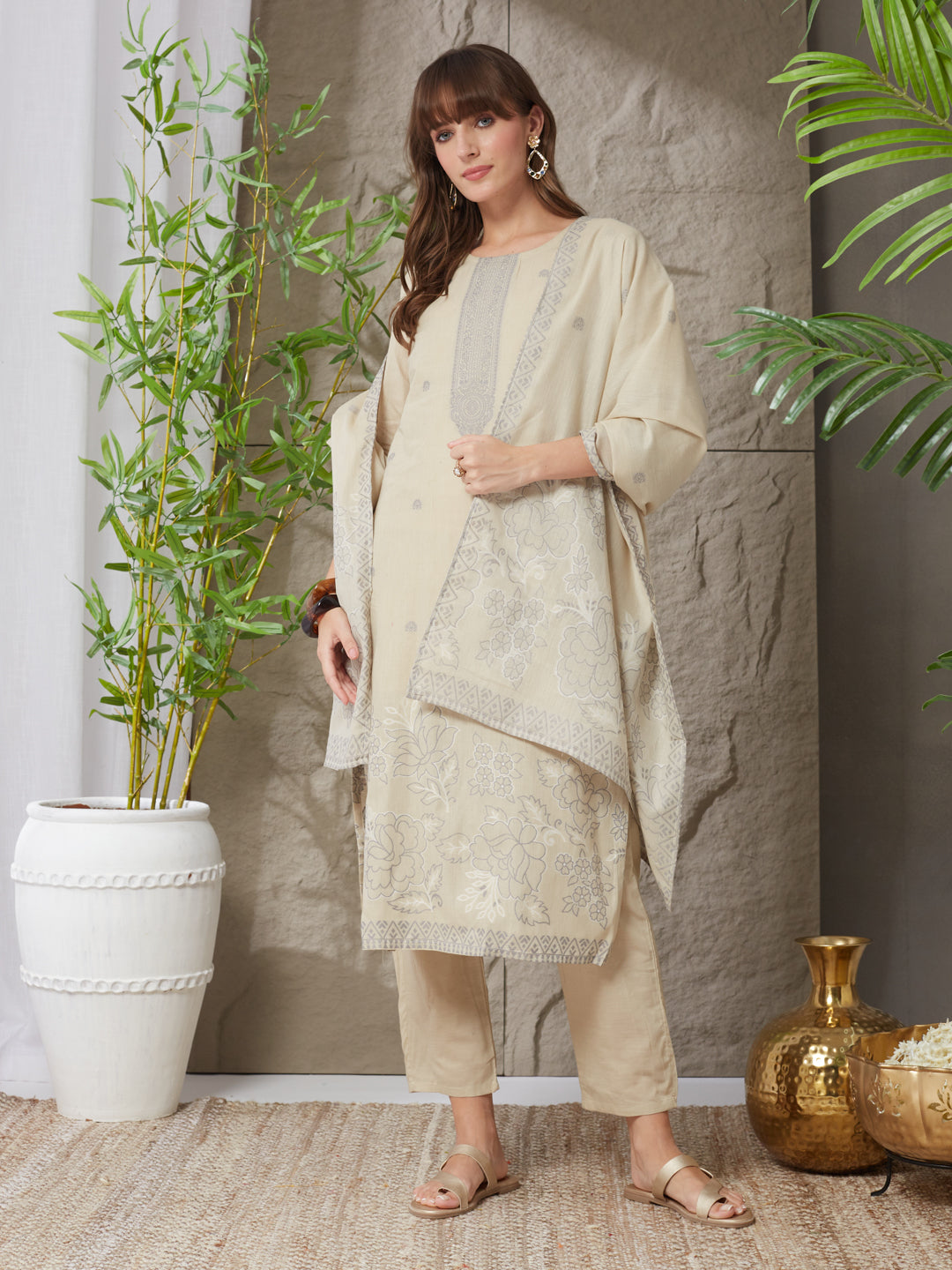 Very Lovely Handloom Cotton Weaving Suit Set