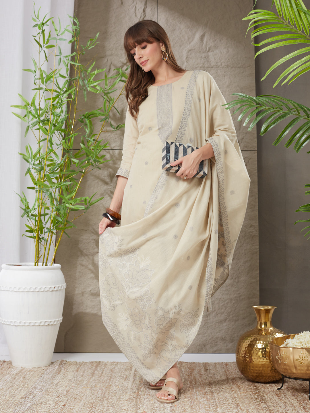 Very Lovely Handloom Cotton Weaving Suit Set