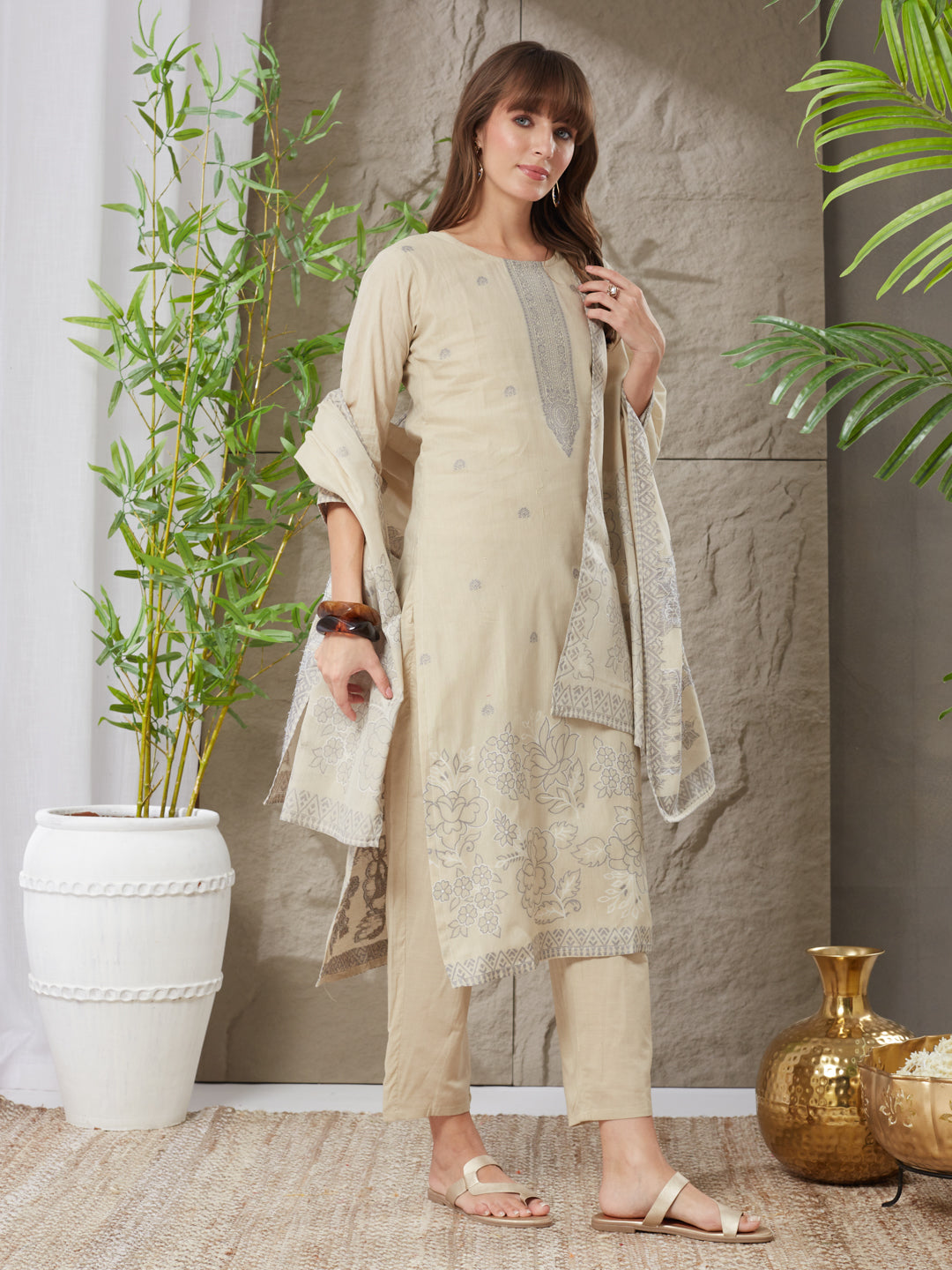 Very Lovely Handloom Cotton Weaving Suit Set