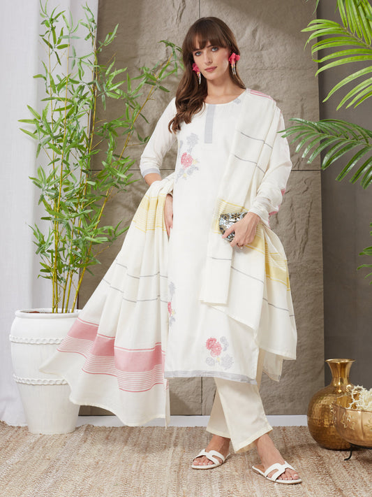 Ravishing Handloom Cotton Weaving Suit Set