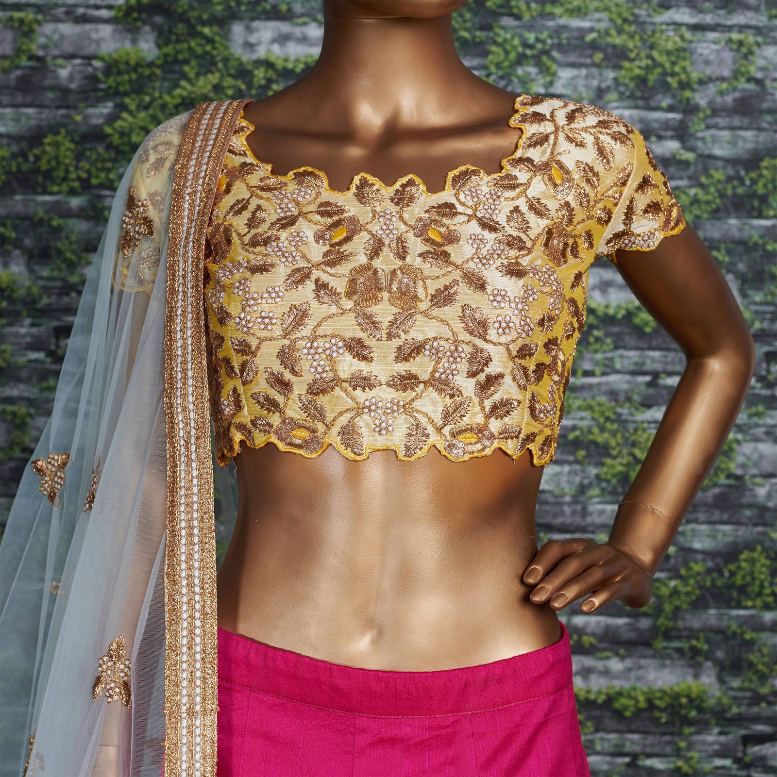 Pink Mulberry Silk Embroidered Semi-Stitched Lehenga Set
