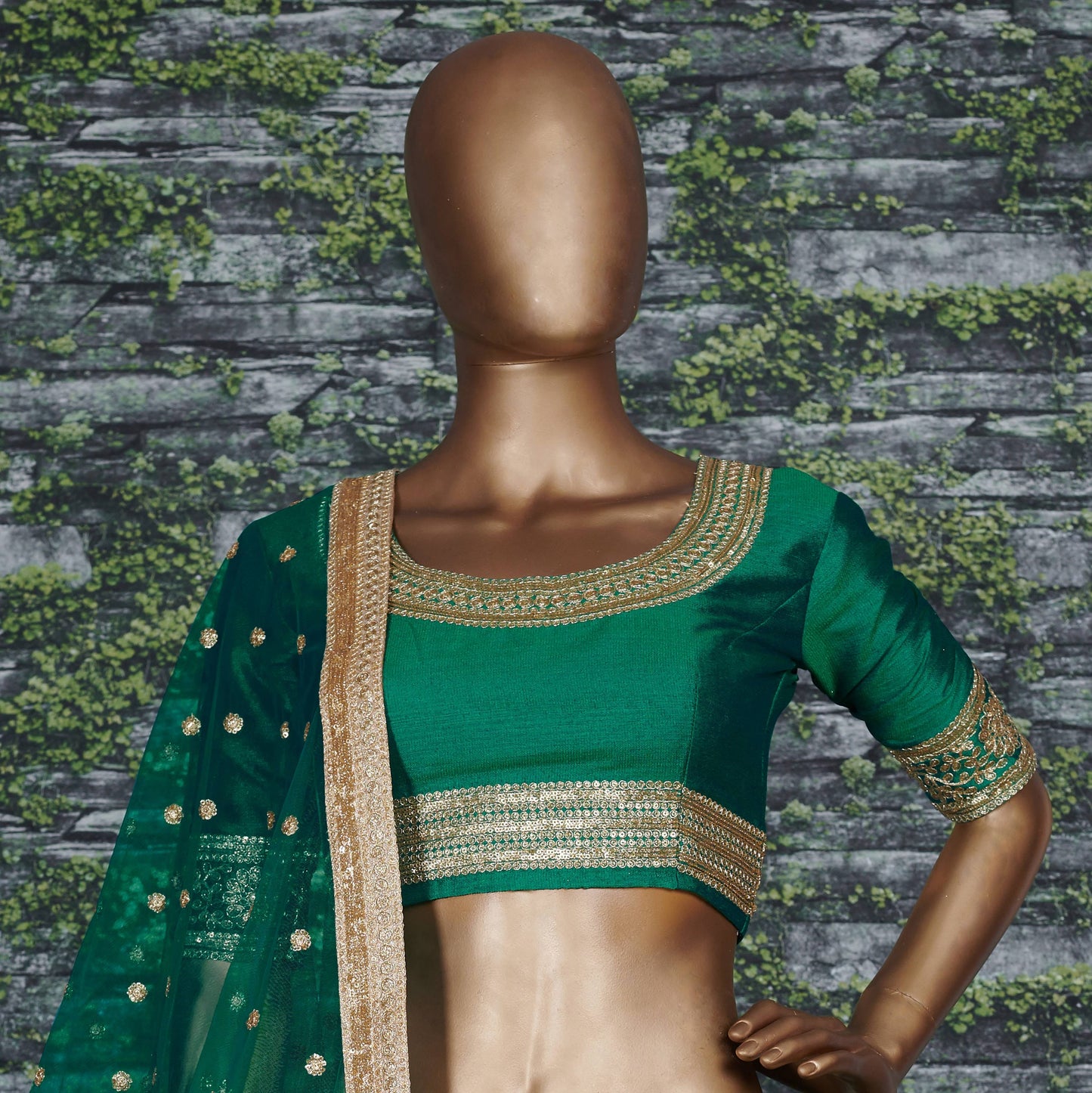 Teal Green Embroidered Designer Lehenga Choli Set
