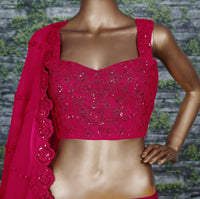 Rani Pink Sequin Embroidered Designer Lehenga Choli Set