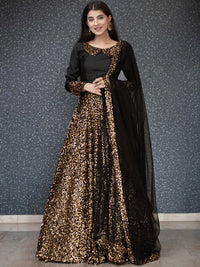 Black Sequin Party Wear Lehenga Choli Set