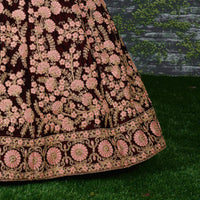 Royal Noir Floral Embroidered Designer Lehenga Set