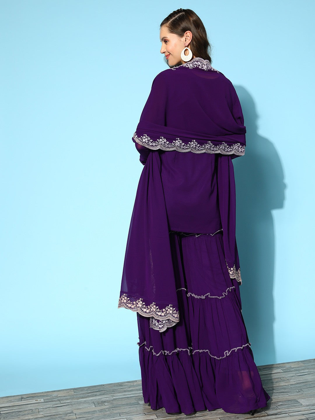 Purple Noor Georgette Suit Set