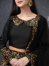 Black Sequin Party Wear Lehenga Choli Set