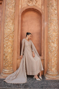 Beige Embroidered Vichitra Silk Sharara Suit Set