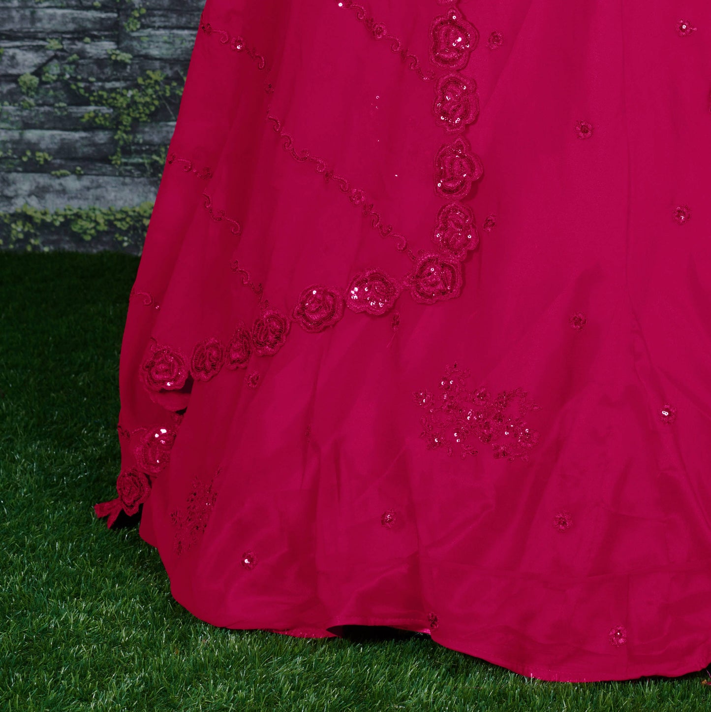 Rani Pink Sequin Embroidered Designer Lehenga Choli Set