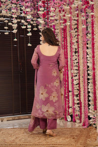 Wine Vastra Embroidered Silk Suit Set