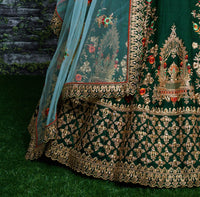 Emerald Grace Embroidered Taffeta Satin Silk Lehenga Set