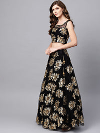 Black Sequins Embroidered Designer Lehenga Choli