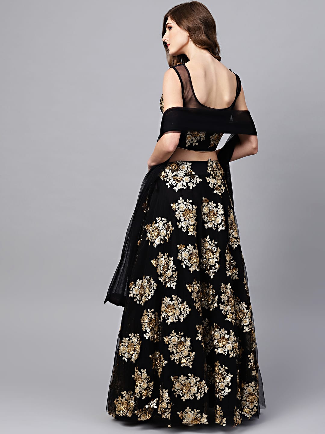 Black Sequins Embroidered Designer Lehenga Choli