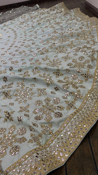 Sky Blue Sequins Embroidered Designer Lehenga Choli Set