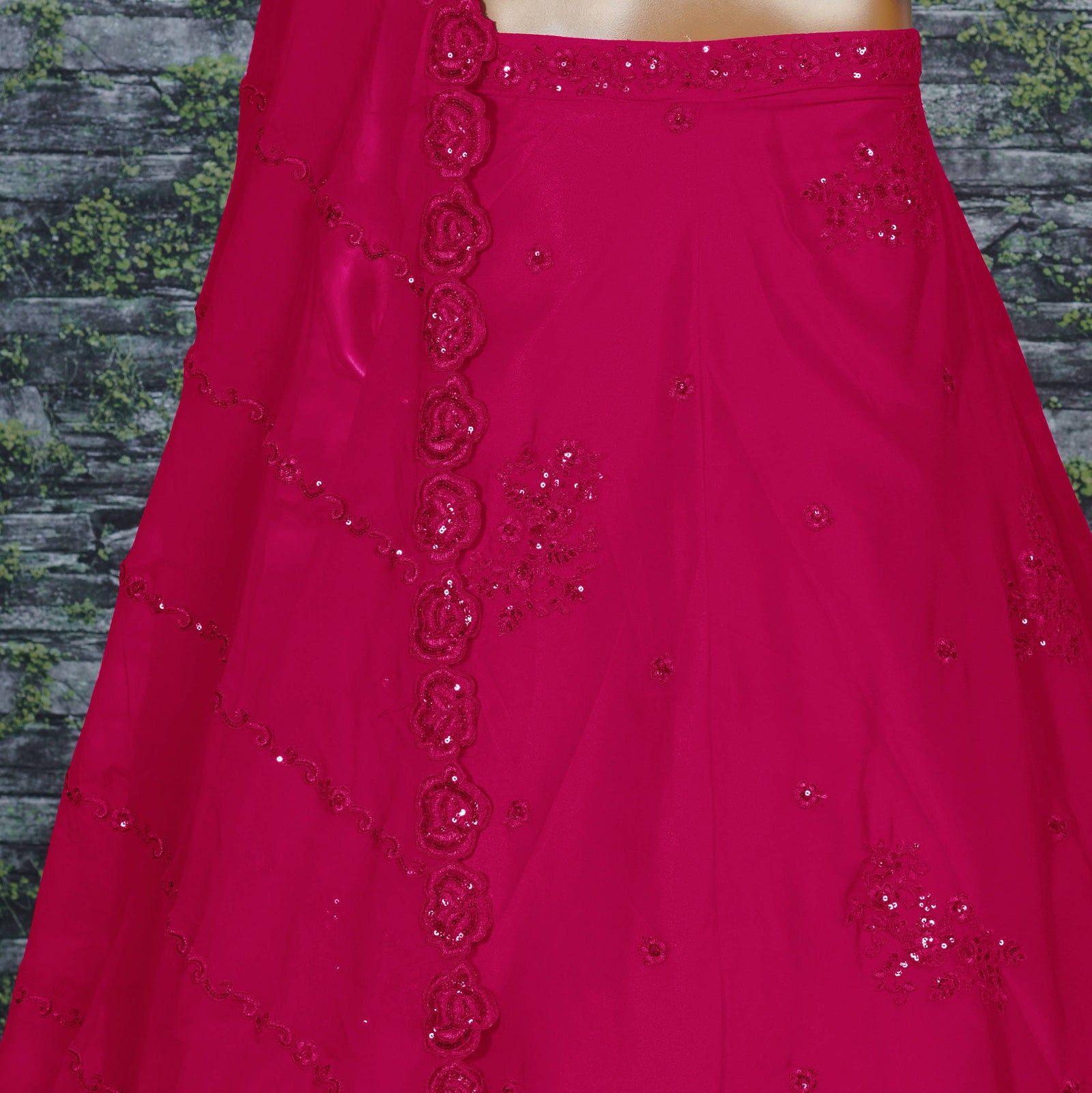 Rani Pink Sequin Embroidered Designer Lehenga Choli Set