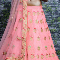 Blush Royale Embroidered Slub Silk Lehenga Set