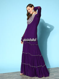 Purple Noor Georgette Suit Set