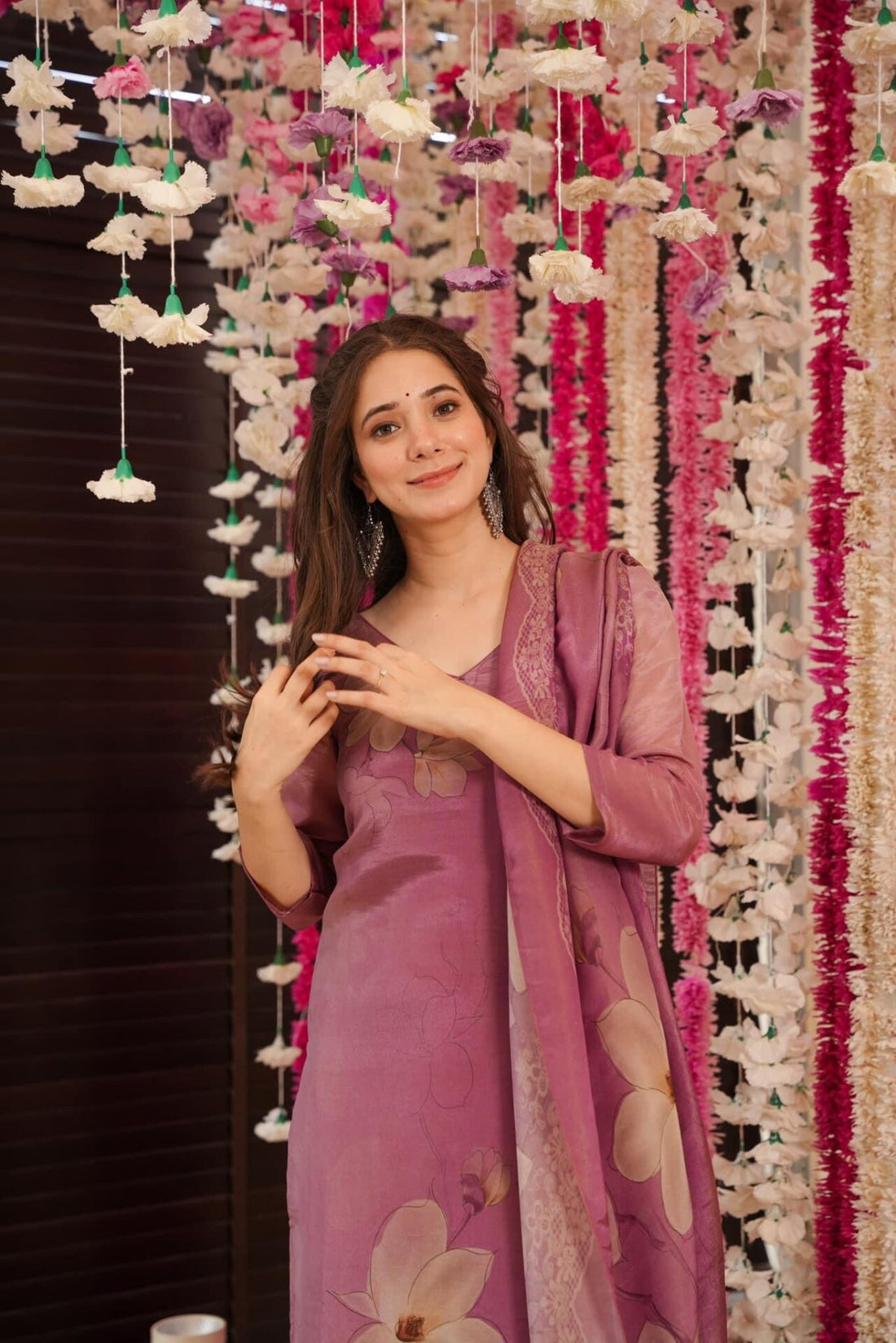 Wine Vastra Embroidered Silk Suit Set