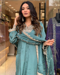 Emerelle Green  Pure Chinon Suit Set